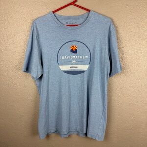 Travis Mathew Arizona T-Shirt Men’s Large Short Sleeve Light Blue